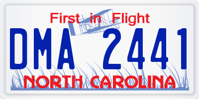 NC license plate DMA2441