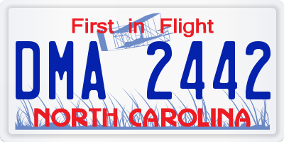 NC license plate DMA2442