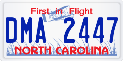 NC license plate DMA2447