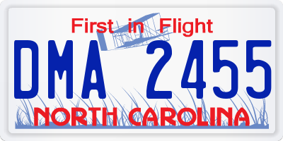 NC license plate DMA2455