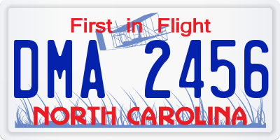 NC license plate DMA2456