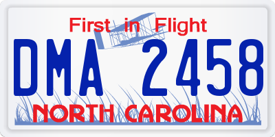 NC license plate DMA2458