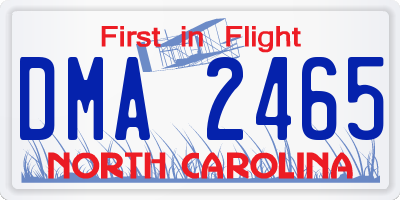 NC license plate DMA2465