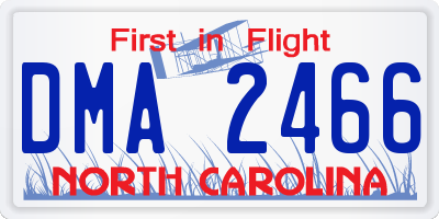 NC license plate DMA2466