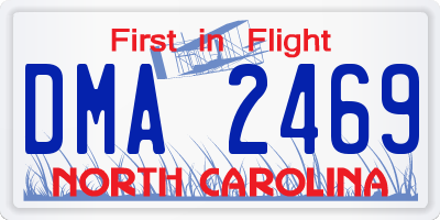 NC license plate DMA2469