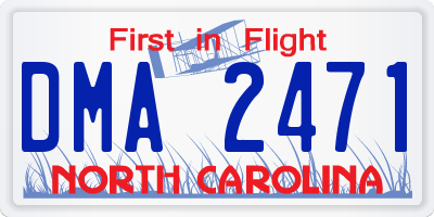 NC license plate DMA2471