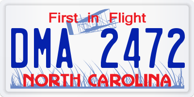 NC license plate DMA2472