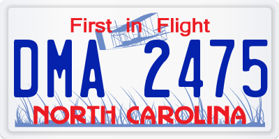 NC license plate DMA2475