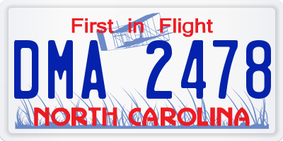 NC license plate DMA2478