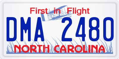 NC license plate DMA2480