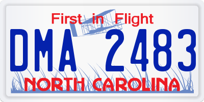 NC license plate DMA2483