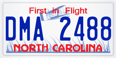 NC license plate DMA2488