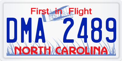 NC license plate DMA2489