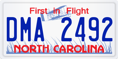 NC license plate DMA2492