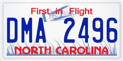 NC license plate DMA2496