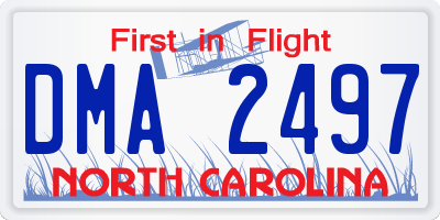 NC license plate DMA2497