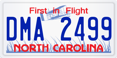 NC license plate DMA2499