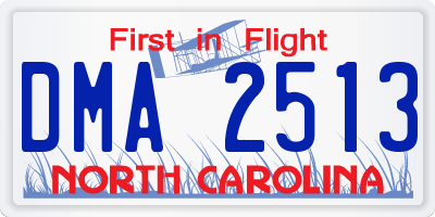 NC license plate DMA2513