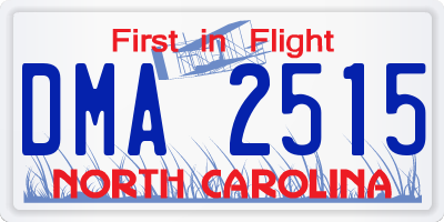 NC license plate DMA2515