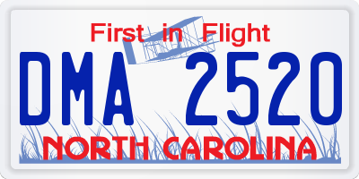 NC license plate DMA2520