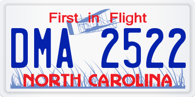 NC license plate DMA2522