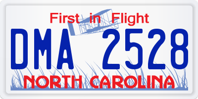NC license plate DMA2528
