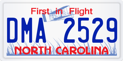 NC license plate DMA2529
