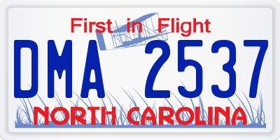NC license plate DMA2537