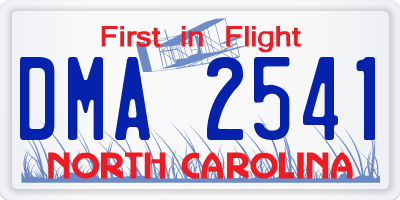 NC license plate DMA2541