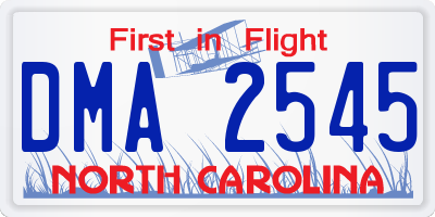 NC license plate DMA2545