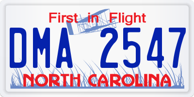 NC license plate DMA2547