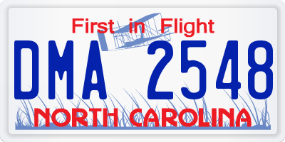 NC license plate DMA2548