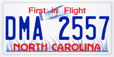 NC license plate DMA2557