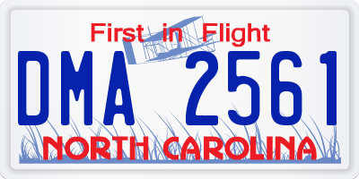 NC license plate DMA2561