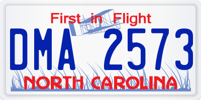 NC license plate DMA2573