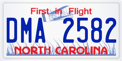 NC license plate DMA2582
