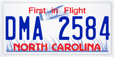 NC license plate DMA2584
