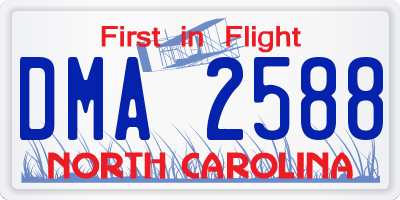 NC license plate DMA2588