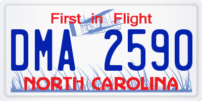 NC license plate DMA2590