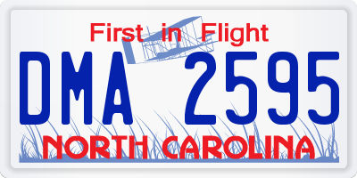 NC license plate DMA2595