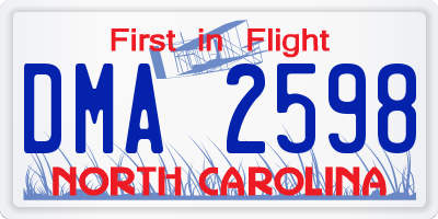 NC license plate DMA2598