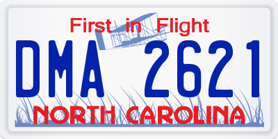 NC license plate DMA2621