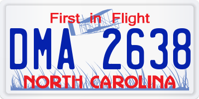 NC license plate DMA2638
