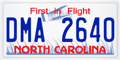 NC license plate DMA2640