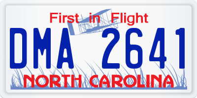 NC license plate DMA2641