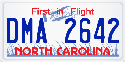 NC license plate DMA2642