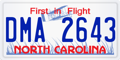 NC license plate DMA2643