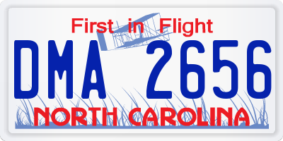 NC license plate DMA2656