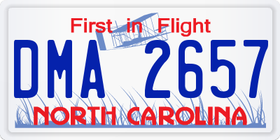 NC license plate DMA2657