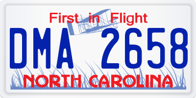 NC license plate DMA2658